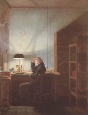 Georg Friedrich Kersting Reader by Lamplight (mk09) oil painting picture